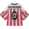 image:imageAelfric Eden Oversized Stripe Graphic Football Jersey Unisex Knit SweaterRed