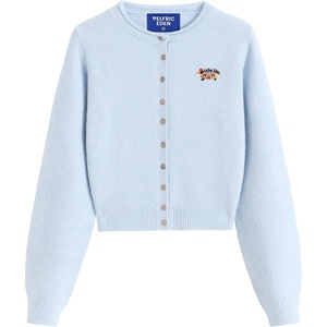 image:imageAelfric Eden Cardigan Sweaters for Women Button Up Rolled Crew Neck SweaterBlue