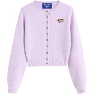 image:imageAelfric Eden Cardigan Sweaters for Women Button Up Rolled Crew Neck SweaterLight Lilac