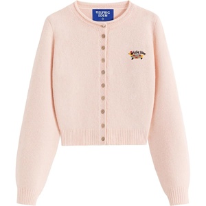 image:imageAelfric Eden Cardigan Sweaters for Women Button Up Rolled Crew Neck SweaterLight Pink