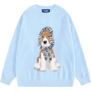 image:imageAelfric Eden Graphic Sweater Cute Dog Sweaters Vintage Oversized Crewneck Knit Pullover Streetwear Y2k TopsBlue