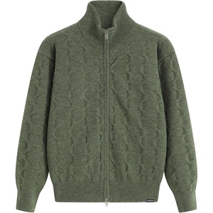 image:imageAelfric Eden Mens Cardigan Sweater Cable Knit Double Zip Up SweatersGreen
