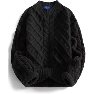 image:imageAelfric Eden Oversized Cable Knit Sweater for Women Crewneck PulloverBlack