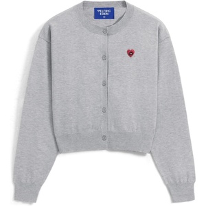 image:imageAelfric Eden Womens Cropped Cardigan Sweater Knit Button Front Long SleeveGrey