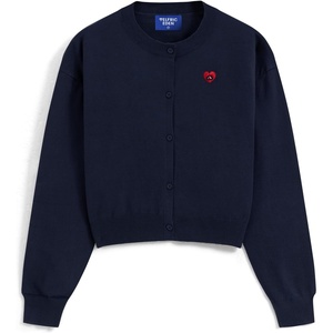 image:imageAelfric Eden Womens Cropped Cardigan Sweater Knit Button Front Long SleeveNavy Blue