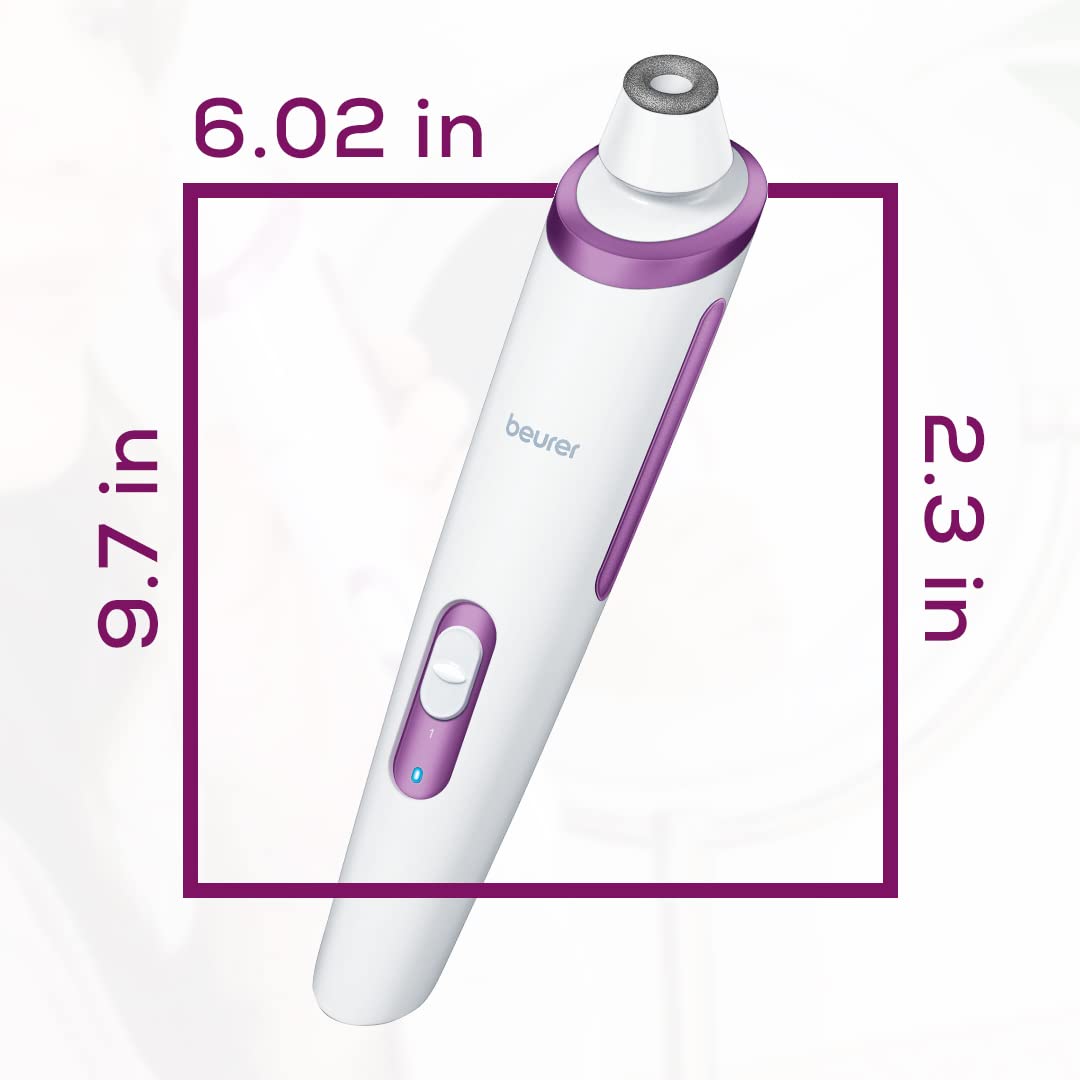 Beurer Blackhead Remover Pore Vacuum with 3 Suction Head Attachments amp 5 Suction Levels for All Skin Types  Blackhead Vacuum for Deep Cleansing FC41Microdermabrasion
