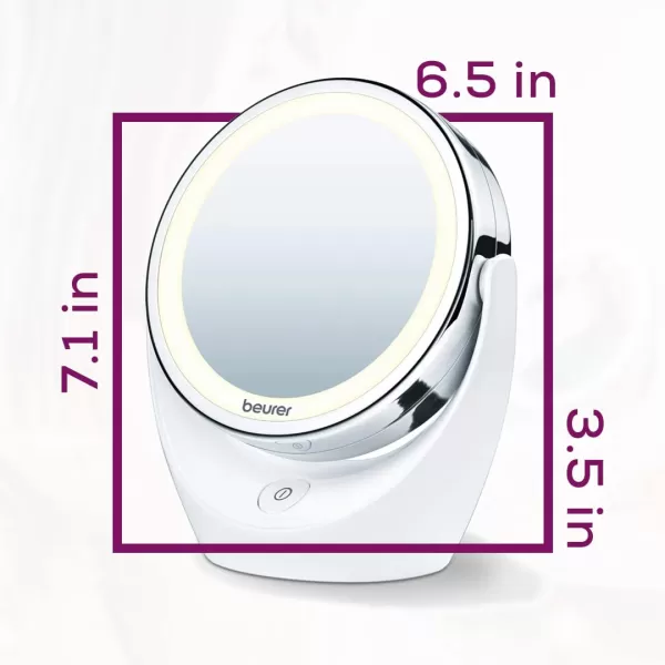 Beurer 5x Magnifying DoubleSided Cosmetic Vanity Makeup Mirror Illuminated  LED Lights  360 Degree Swivel Rotation Cordless  BS49Cosmetic