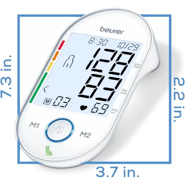 Beurer BM55 Blood Pressure Machine  XL Backlit Display Arrhythmia Alarm Portable Storage Kit 2 Users Automatic Blood Pressure Cuff Resting Indicator  Blood Pressure Monitor Batteries IncludedBM55  Premium XL Backlit Display