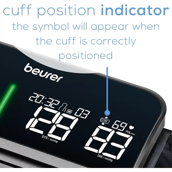 Beurer BM81 easyLock Automatic Upper Arm Blood Pressure Monitor Fully Electronic Smart Cuff Without Cables Gentle Striction Plus Fast Measurement Bluetooth 240 Memory SetsBM81  easyLock