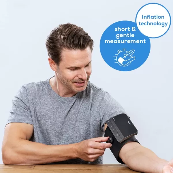 Beurer BM81 easyLock Automatic Upper Arm Blood Pressure Monitor Fully Electronic Smart Cuff Without Cables Gentle Striction Plus Fast Measurement Bluetooth 240 Memory SetsBM81  easyLock