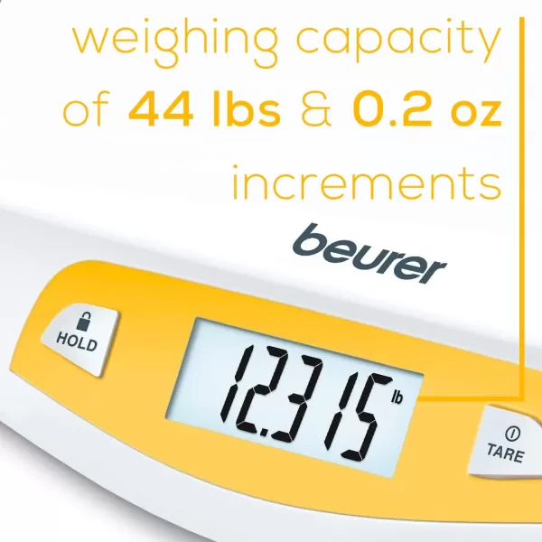 Beurer BY90 Baby Scale Pet Scale Digital with Measuring Tape tracking weight with App  For Infant Newborn Toddler Puppy Cat  Animals  LCD Display weighs LbsKgOz Highly accurateBaby Scale