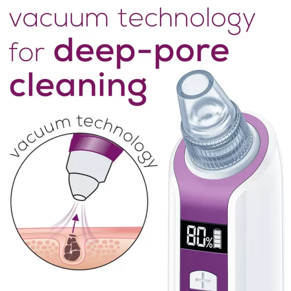 Beurer Blackhead Remover Pore Vacuum with 3 Suction Head Attachments amp 5 Suction Levels for All Skin Types  Blackhead Vacuum for Deep Cleansing FC41Black Head Remover