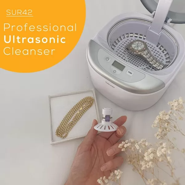 Beurer Professional Ultrasonic Cleanser with Digital Timer for Jewelry Rings Coins White 185 Fl OzBeurer Professional Ultrasonic Cleanser with Digital Timer for Jewelry Rings Coins White 185 Fl Oz