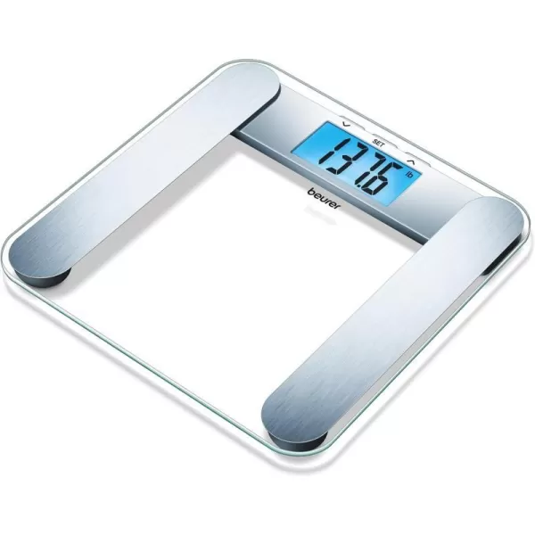 Beurer BF221 Body Fat Scale  XL Digital Weight Scale amp Body Fat Analyzer  Measures Body Weight Body Fat Body Water Bone Mass amp Muscle  Auto Recognition 10 Memory Spaces  for Weight ControlSilver BF221  Body Analysis