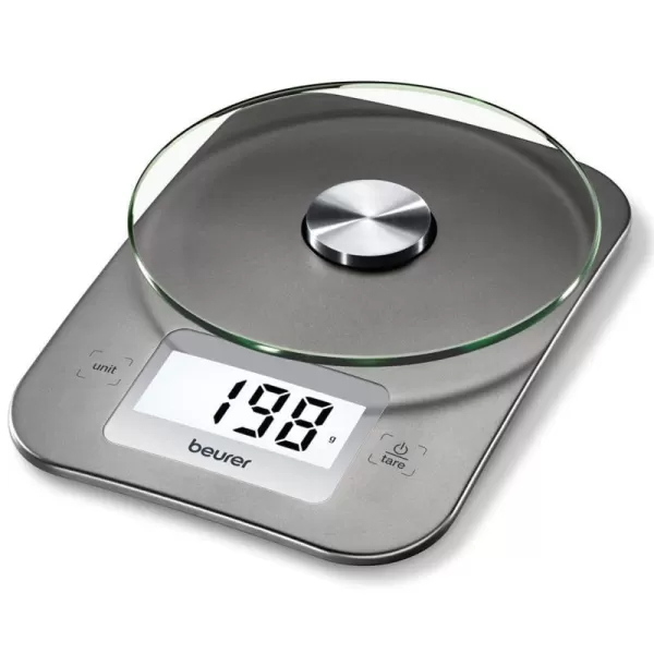 Beurer KS26 Kitchen Scale High Accuracy Digital Food Scales Weight Grams and Oz 11 lbs Capacity LCD Display for Baking Cooking Meal Prep Keto Coffee Beans and MoreKS26  Basic with Buttons