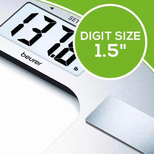 Beurer Body Fat Analyzer BMI MultiUser amp Recognition Digital Bathroom Weight Scale XL Display BF130 SilverBeurer Body Fat Analyzer BMI MultiUser amp Recognition Digital Bathroom Weight Scale XL Display BF130 Silver