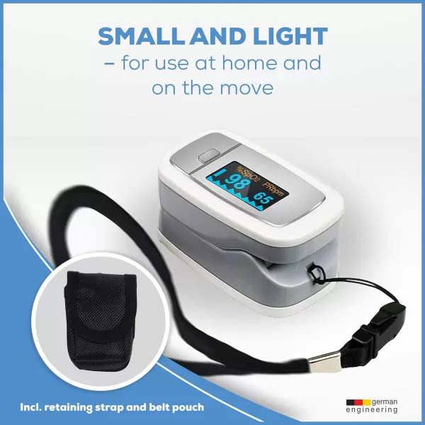 Beurer PO30 Fingertip Pulse Oximeter with 4 Color Display Formats Lanyard Protective Storage Bag and Batteries  Blood Oxygen Saturation Monitor with Heart Rate Oxygen Meter Finger Pulse OximeterPO30  Standard