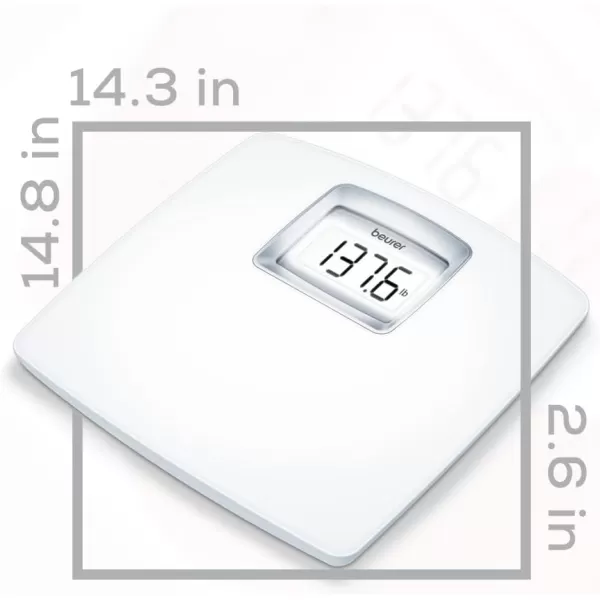 Beurer PS25 Digital Bathroom Scale for Body Weight  400lb Capacity AutoCalibrate XL Backlit Display  Glass Precise and Accurate Body ScaleStandard Scale