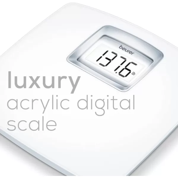 Beurer PS25 Digital Bathroom Scale for Body Weight  400lb Capacity AutoCalibrate XL Backlit Display  Glass Precise and Accurate Body ScaleStandard Scale