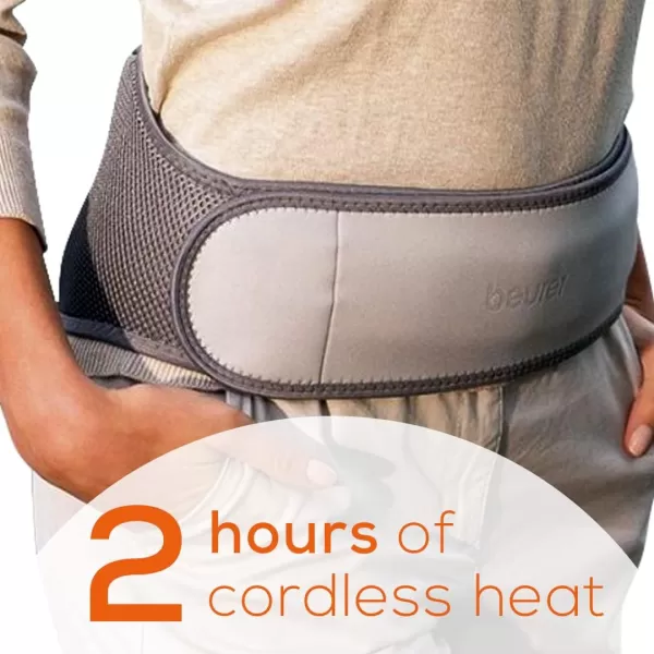 Beurer Portable Shoulder Heating Wrap 2 Hours of Cordless Heat Extra Soft Surface Skin Friendly for Indoor and Outdoor Use Grey 16 OzHeating Belt Pad