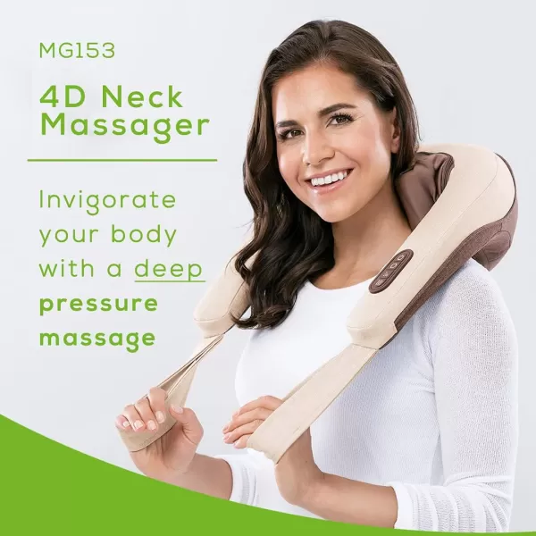 Beurer Shiatsu Back and Neck Massager  Kneading Deep Tissue Massage Pillow with Heat  Shiatsu Massager for Neck Shoulders Lower Back Legs  Portable Massage Cushion with Optional Heat MG134Shiatsu Neck Massager