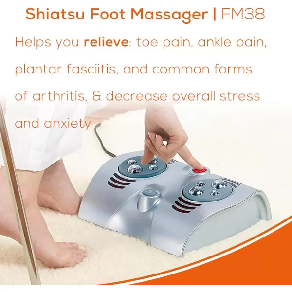 Beurer Shiatsu Foot Massager with 8 Rotating Nodules amp Optional Heat Function Basic SilverSilver