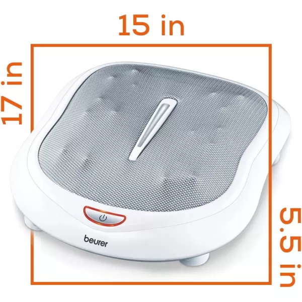 Beurer Shiatsu Foot Massager with 8 Rotating Nodules amp Optional Heat Function Basic SilverWhite