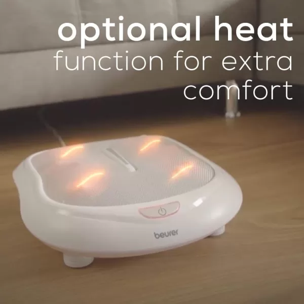 Beurer Shiatsu Foot Massager with 8 Rotating Nodules amp Optional Heat Function Basic SilverWhite