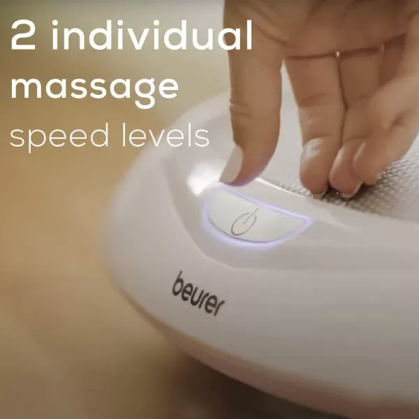 Beurer Shiatsu Foot Massager with 8 Rotating Nodules amp Optional Heat Function Basic SilverWhite