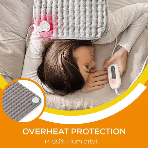 Beurer Small UltraSoft Fast Heating Pad for Neck Elbow Knee Shoulder Cramps and Back Pain Relief 6 Temperature Settings Machine Washable Auto ShutOff Overheat Protection Grey 4 CountLarge Ultra Soft Heating Pads