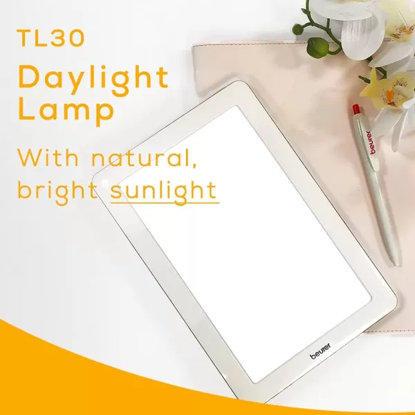 Beurer TL30 Portable Daylight Lamp UVFree 10000 Lux LED Bright White Light Therapy for Home Travel amp Office lightingTL30  Portable