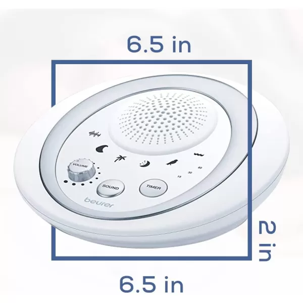 Beurer White Noise Machine Sound Asleep for Home Office Baby NonLooping Soothing for Relaxation amp Portable Travel with Natural Sound Choices amp Noise Cancelling Adjustable Volume WN506 Sounds