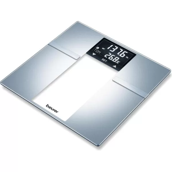 Beurer BF70 Body Fat Scale Weight Water amp More Smart Digital Scale for Full Body Analysis BMI amp Calorie Display App Sync via Bluetooth User Recognition 8 Memory Spaces GreyGrey Body Analysis with Bluetooth