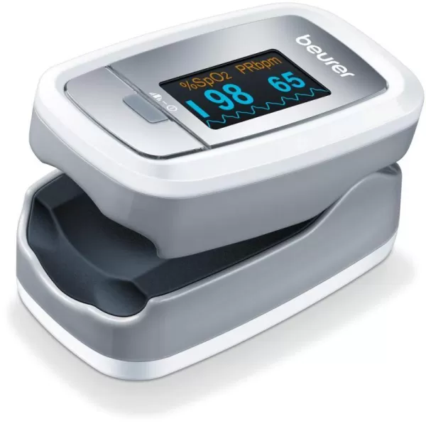 Beurer PO30 Fingertip Pulse Oximeter with 4 Color Display Formats Lanyard Protective Storage Bag and Batteries  Blood Oxygen Saturation Monitor with Heart Rate Oxygen Meter Finger Pulse OximeterPO30  Standard