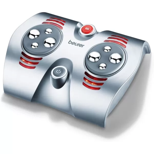 Beurer Shiatsu Foot Massager with 8 Rotating Nodules amp Optional Heat Function Basic SilverSilver