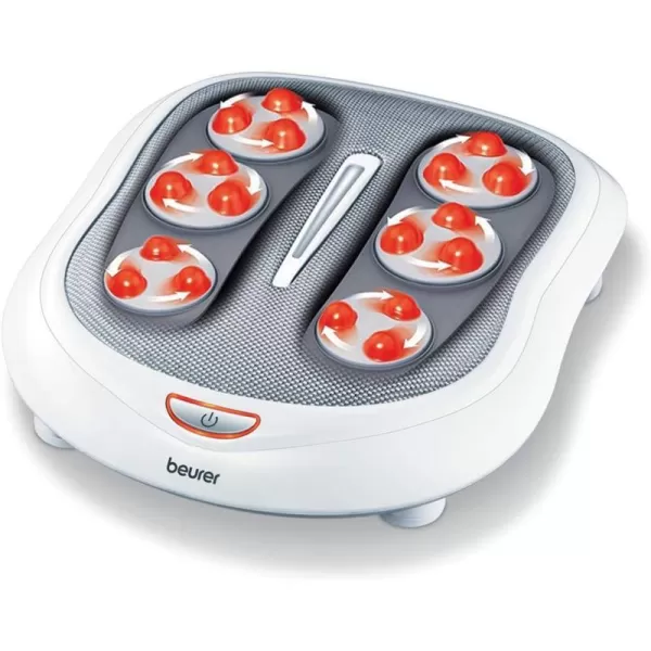 Beurer Shiatsu Foot Massager with 8 Rotating Nodules amp Optional Heat Function Basic SilverWhite