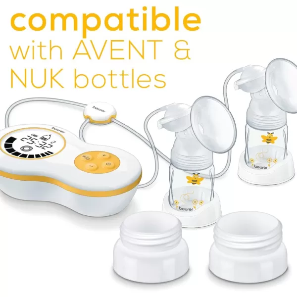 Beurer BY70 Dual Wearable Breast Pump Electric Breast Pump with 10 Pumping and 10 Stimulation Levels Portable Breast Pump Hands Free with Vacuum Tech for Faster Pumping Avent ampamp NUK Compatible