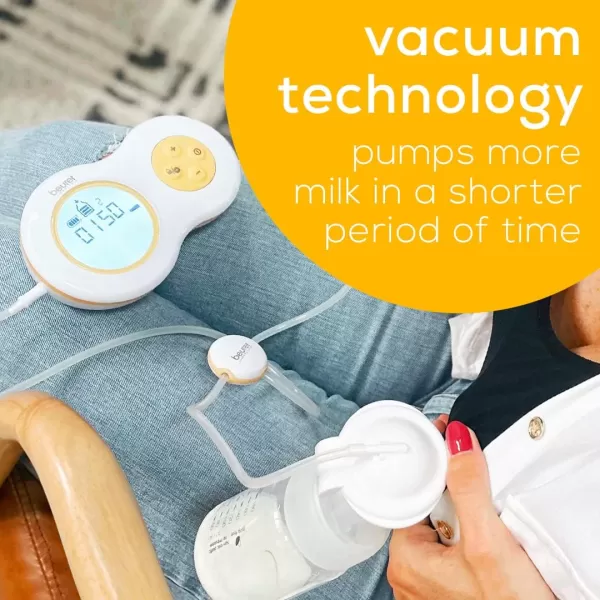 Beurer BY70 Dual Wearable Breast Pump Electric Breast Pump with 10 Pumping and 10 Stimulation Levels Portable Breast Pump Hands Free with Vacuum Tech for Faster Pumping Avent ampamp NUK Compatible