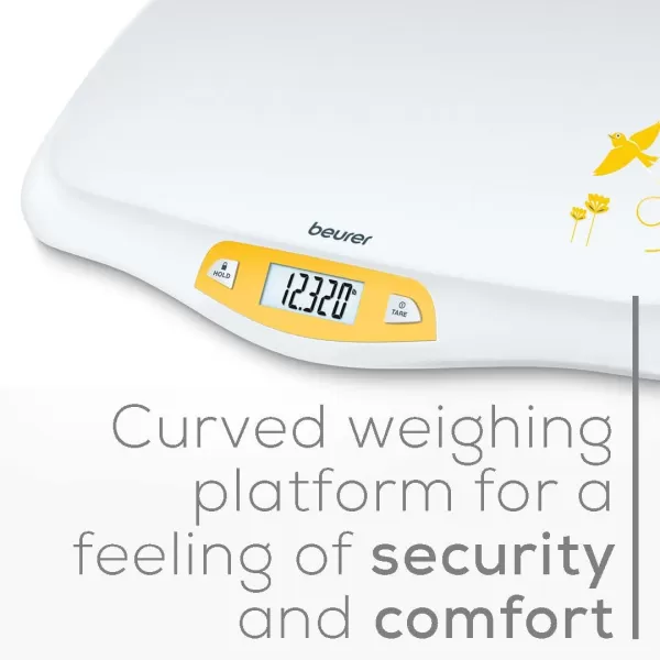 Beurer BY80 Digital Baby Scale Infant Scale for Weighing in Pounds Ounces or Kilograms up to 44 lbs with Hold Function Pet Scale for Cats and DogsBaby Scale