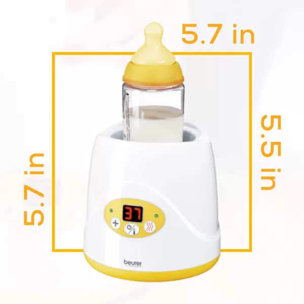 Beurer Baby Bottle Warmer ampamp Food WarmerBY52  Portable 2in1 Heater with Keep Warm Function for BreastMilkFormula ampamp Food  AVENT ampamp NUK Bottles  with LifterLED DisplaySafety SwitchOff ampamp Cap