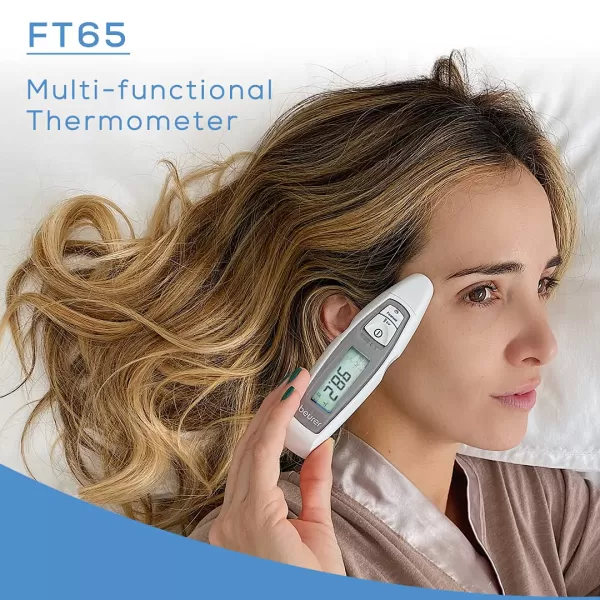 Beurer FT65 Multifunction Infrared Thermometer 3in1 Infrared Thermometer for Adults and Kids Adult Forehead Mode Child Forehead Mode Ear Mode and Surface Mode Color Changing Fever Indicator1 Count Pack of 2