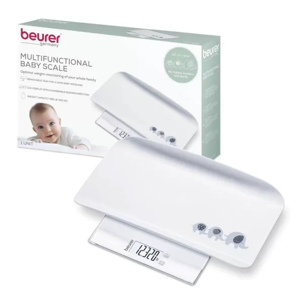 Beurer BY80 Digital Baby Scale Infant Scale for Weighing in Pounds Ounces or Kilograms up to 44 lbs with Hold Function Pet Scale for Cats and DogsMultifunctional Baby Scale