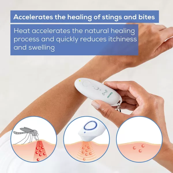 Beurer BR10 Insect Bite Healer with Clip Portable Itch and Swelling Relief for NonToxic Treatment of Mosquito Bites and Other Common Insect Bites Outdoors EssentialClip Insect Bite Healer  BR10