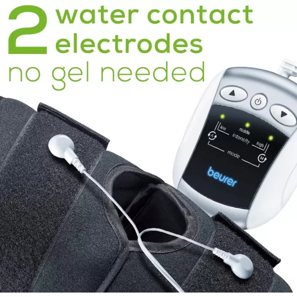 imageBeurer EM34 TENS Unit Muscle Stimulator 2in1 Knee ampamp Elbow TENS Machine EStim Device for Knee Pain Relief with 25 Intensity Levels Electric Massager with Universal Brace