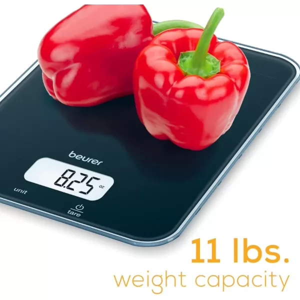 imageBeurer KS34 Digital Kitchen Scale  Precise Scale for Food Ounces and Grams 33lbs Capacity XL Weighing Platform for Meal Prep Magic Display Tare Function  Batteries Included  Black GlassKitchen Scale  Basic