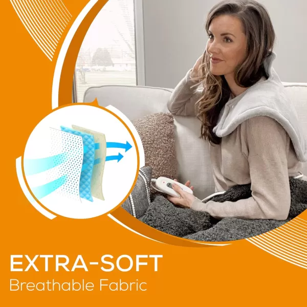 imageBeurer Portable Shoulder Heating pad 6 Temperature Settings Extra Soft Surface Grey 4 CountShoulder Heating Pad