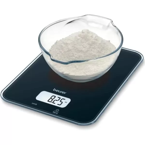 imageBeurer KS34 Digital Kitchen Scale  Precise Scale for Food Ounces and Grams 33lbs Capacity XL Weighing Platform for Meal Prep Magic Display Tare Function  Batteries Included  Black GlassKitchen Scale  Basic