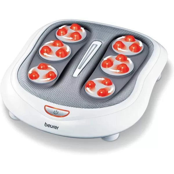 imageBeurer Shiatsu Foot Massager with 8 Rotating Nodules ampamp Optional Heat Function Basic SilverWhite