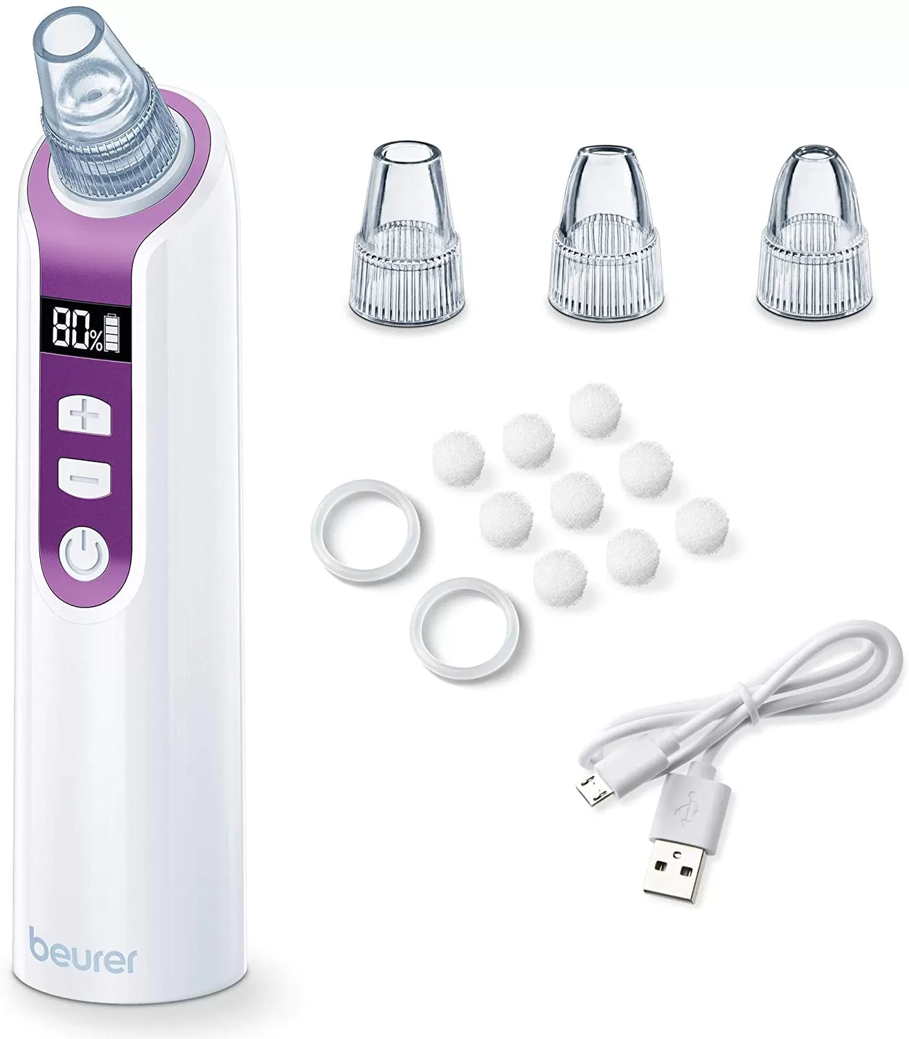 imageBeurer Home Microdermabrasion Machine with Pore Vacuum Massage for Radiant Skin  Personal Microdermabrasion Tool for Gentle Exfoliation with 20 Replacement Filters FC76Black Head Remover