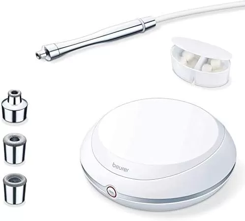 imageBeurer Professional atHome Microdermabrasion Revitalizes Exfoliates and Rejuvenates Skin  Advanced Facial Treatment wVacuum AntiAging Blackhead Remover Skin Lifting ampamp TighteningWhite1 Count Pack of 1